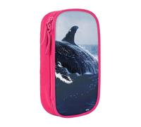 kkvhhyuo Killer Whale Print Print Large Pencil Case, Zip Smooth Pencil Pouch for Girls Boys with 2 Compartment Multifunctional Pencils Bag for School Office Travel Makeup Bags, Pink
