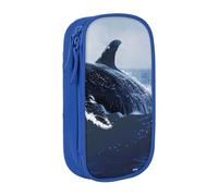 kkvhhyuo Killer Whale Print Print Large Pencil Case, Zip Smooth Pencil Pouch for Girls Boys with 2 Compartment Multifunctional Pencils Bag for School Office Travel Makeup Bags, Blue