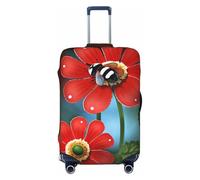 kkvhhyuo Ladybug Flower Print Luggage Cover Suitcase Protector Cover Elastic Fit Protective Travel Bag Sleeve for Suitcase 18-32 Inch Luggage, Black, Large, Print