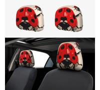 kkvhhyuo Ladybug Print Print Car Headrest Cover 2 Pcs, Soft Polyester Headrest Pillow Cover Protector with Stretch Fit Universal Fit Seat Cover for Cars SUVs Trucks