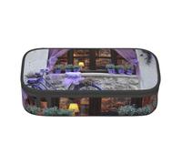 kkvhhyuo Large Capacity Pencil Case with Compartments, Big Purple Bike by The Window Print Pencil Bag Portable Pencil Bag Pen Pouch Organizer for Boys Girls Teen College Students School Adults
