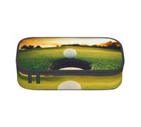 kkvhhyuo Large Capacity Pencil Case with Compartments, Big Sport Golf Ball Sunset Tree Print Pencil Bag Portable Pencil Bag Pen Pouch Organizer for Boys Girls Teen College Students School Adults