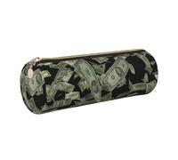 kkvhhyuo Leather Pencil PU Leather Cosmetic Makeup Bag, Dollar Sign Money Printed Pen Bags with Gold Zipper Storage Box for School College Office Travel