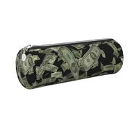 kkvhhyuo Leather Pencil PU Leather Cosmetic Makeup Bag, Dollar Sign Money Printed Pen Bags with Silver Zipper Storage Box for School College Office Travel