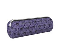 kkvhhyuo Leather Pencil PU Leather Cosmetic Makeup Bag, Haunted The Mansion Printed Pen Bags with Silver Zipper Storage Box for School College Office Travel