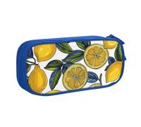 kkvhhyuo Lemon Fruit Pattern Print Large Capacity Pencil Case, Stationery Organizer Pencil Pouch Office Makeup Bag Portable Pen Bag for Boys Girls, Blue