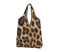 kkvhhyuo Leopard Pattern Print Large Foldable Shopping Tote Bag 2 Pcs, Reusable Tote Bags Washable Travel Recycle Folding Shopping Bag For Grocery, Outdoor Camping, Daily Use