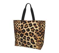 kkvhhyuo Leopard Pattern Print Shoulder Bag for Women Large Tote Bag Reusable Foldable Everyday Carryall for Work Shopping Travel Beach Outings.