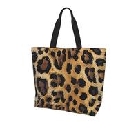 kkvhhyuo Leopard Pattern Print Shoulder Bag for Women Large Tote Bag Reusable Foldable Everyday Carryall for Work Shopping Travel Beach Outings.