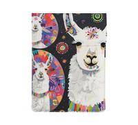 kkvhhyuo Llama Alpaca Print Leather Laptop Sleeve 13 Inch, PU Leather Slim Protective Laptop Case Stylish Laptop Bag for Work and Travel