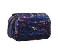 kkvhhyuo Los Angeles Skyline Print Pencil Case, Large Capacity Pencil Pouch Cute Pen Box with Double Zipper, Portable Pencil Bag for Students Office Travel Organization
