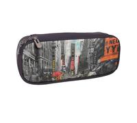 kkvhhyuo Love from New York Print Leather Pencil Case, Big Capacity Pencil Pouch Stationery Pen Bag Multifunctional Pencil Bag Marker Pen Case for School Student Girl Boy Women Men