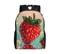 kkvhhyuo Lovely Strawberry Print School Backpack Lightweight Bookbag Laptop Backpack Compartment for Men Women, School Work Travel Bag.