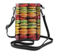 kkvhhyuo Macaron Biscuit Flavored Pastries Print Crossbody Phone Pouch, Small Crossbody Bag Lightweight Shoulder Bag Cellphone Pouch With Adjustable Strap For Women Girls