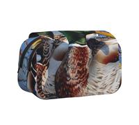 kkvhhyuo Mallard Duck 1 Print Pencil Case, Large Capacity Pencil Pouch Cute Pen Box with Double Zipper, Portable Pencil Bag for Students Office Travel Organization