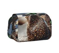 kkvhhyuo Mallard Duck Print Pencil Case, Large Capacity Pencil Pouch Cute Pen Box with Double Zipper, Portable Pencil Bag for Students Office Travel Organization