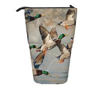 kkvhhyuo Mallard Ducks Print Pencil Case Big Capacity Aesthetic Pencil Pouch Box with Zipper Portable Pencil Bag Cute for School Students Office Stationery