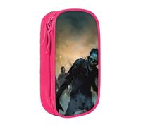 kkvhhyuo Many Zombie Print Large Pencil Case, Zip Smooth Pencil Pouch for Girls Boys with 2 Compartment Multifunctional Pencils Bag for School Office Travel Makeup Bags, Pink