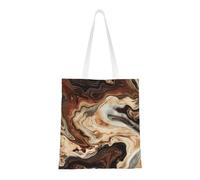 kkvhhyuo Marble Mixed Brown Print Canvas Tote Bag, Large Handbag with Reinforced Handles Simple Shoulder Bag for College School Work Travel Shopping Daily Use