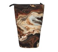 kkvhhyuo Marble Mixed Brown Print Pencil Case Big Capacity Aesthetic Pencil Pouch Box with Zipper Portable Pencil Bag Cute for School Students Office Stationery