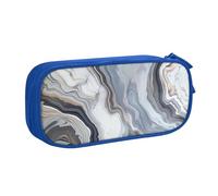 kkvhhyuo Marble Mural Print Large Capacity Pencil Case, Stationery Organizer Pencil Pouch Office Makeup Bag Portable Pen Bag for Boys Girls, Blue