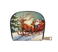 kkvhhyuo Merry Christmas Day Print Coin Purse, Leather Mini Coin Pouch Purses with Zipper Purses Bag for Women Men