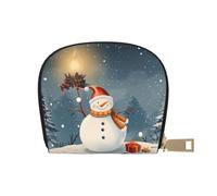 kkvhhyuo Merry Christmas Print Coin Purse, Leather Mini Coin Pouch Purses with Zipper Purses Bag for Women Men