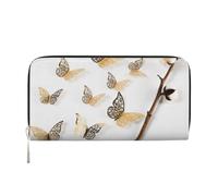 kkvhhyuo Metallic Butterfly Women's Wallet Long Purse | Large Capacity, PU Leather Clutch Wallet for Women with Multiple Card Slots for Daily Travel Shopping