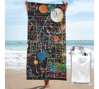 kkvhhyuo Microfiber Beach Towel, Math Formula Printed Lightweight Quick Dry Travel Bath Sheet with Compact Carry Bag for Swimming Yoga Camping Gym,31.5"x63"