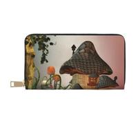 kkvhhyuo Mushroom Garden Purse for Women, Long Wallet | Pu Leather Wallet, 12 Card, Coin Pocket, Large Capacity With Zipper For Daily Travel Gift