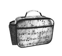 kkvhhyuo Music Notes Print Print Insulated Lunch Bag, Portable Lunch Box with Side Mesh Pocket Cool Bag Women Men Kids Adults for Work School Picnic Outdoor