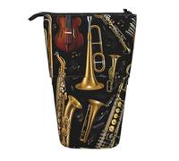 kkvhhyuo Musical Instruments Print Pencil Case Big Capacity Aesthetic Pencil Pouch Box with Zipper Portable Pencil Bag Cute for School Students Office Stationery