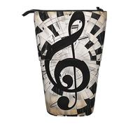 kkvhhyuo Musical Theme Music Clefs Print Pencil Case Big Capacity Aesthetic Pencil Pouch Box with Zipper Portable Pencil Bag Cute for School Students Office Stationery