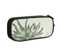 kkvhhyuo Natural Plant Silhouette Fern Leaf Printed Black Pencil Case Large Capacity Double Layer Stationery Organizer Pencil Bag Zipper Pouch for Students Office Travel