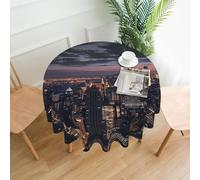 kkvhhyuo new york Print Round Tablecloth 60 Inch, Premium Polyester Fabric Table Cover for Dining Table Patio Kitchen and Outdoor Party Home Decorations
