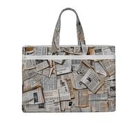 kkvhhyuo newspaper hd Print Document Bag, Lightweight Canvas Bag Handbag with Dual Zip Canvas Tote File Bag for Work Commuting Study and Everyday Carry