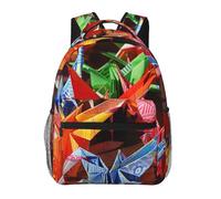 kkvhhyuo Origami Paper Cranes Print Casual Backpack, Lightweight Travel Laptop Daypack Backpack for Men and Women, School Backpack for Boys and Girls