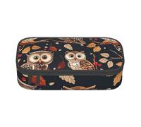 kkvhhyuo Owls on Tree Branche Print Large Capacity Pencil Case, Stationery Pencils Case Bag with Compartments, Portable Pencil Pouch Pencil Bag with Zipper for Students Teachers Office