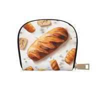 kkvhhyuo Painted Bread Print Coin Purse, Leather Mini Coin Pouch Purses with Zipper Purses Bag for Women Men