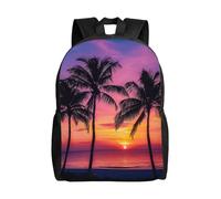 kkvhhyuo Palm Trees Silhouette at Sunset Printed School Backpack, Lightweight Laptop Backpack Casual Daypack for Boys Girls Teen Adult
