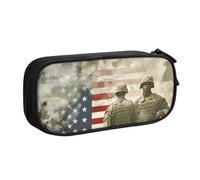 kkvhhyuo Pencil Case Black Pencil Bag Double Layer Portable Pencil Pouch | Us Military Soldiers Patriotic Memorial Day Printed Pencil Case For Boys Girls School Office Supplies Storage