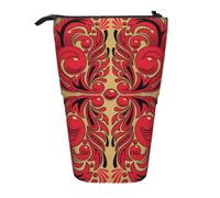 kkvhhyuo Pencil Case Expandable Design Standing Pencil Pouch with Zipper | Russian Art Pattern Printed Stand-Up Pencil Bag For Boys Girls Office Supplies