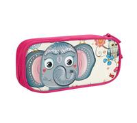 kkvhhyuo Pencil Case Pink Pencil Bag Double Layer Portable Pencil Pouch | Cartoon Elephant And Owls Floral Printed Pencil Case For Boys Girls School Office Supplies Storage