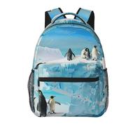 kkvhhyuo Penguin on the Iceberg Print Casual Backpack, Lightweight Bag Causal Daypack Casual Travel Bag for Men Women, School Bag School Backpack for Boys and Girls