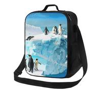 kkvhhyuo Penguin on the Iceberg Print Insulated Lunch Bag with Adjustable Shoulder Straps Reusable Lunch Box Cooler Bag for Girls Adults, Lunch Tote for Work, School, Picnic, Camping