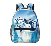 kkvhhyuo Penguins on Iceberg Printed Casual Backpack, Lightweight Book bag Laptop Backpack for Travel University Commuting Weekend Adventures.