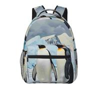 kkvhhyuo Penguins on the Iceberg Print Casual Backpack, Lightweight Travel Laptop Daypack Backpack for Men and Women, School Backpack for Boys and Girls