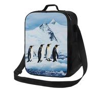 kkvhhyuo Penguins On The Iceberg Print Insulated Lunch Bag with Adjustable Shoulder Straps Reusable Lunch Box Cooler Bag for Girls Adults, Lunch Tote for Work, School, Picnic, Camping