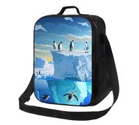 kkvhhyuo Penguins On The Iceberg Print Print Insulated Lunch Bag with Adjustable Shoulder Straps Reusable Lunch Box Cooler Bag for Girls Adults, Lunch Tote for Work, School, Picnic, Camping