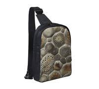 kkvhhyuo Petoskey Stone Print Sling Bag Cross Body Chest Bag with Dual Zipper Pockets Adjustable Strap Lightweight Shoulder Bag for Traveling Running Cycling